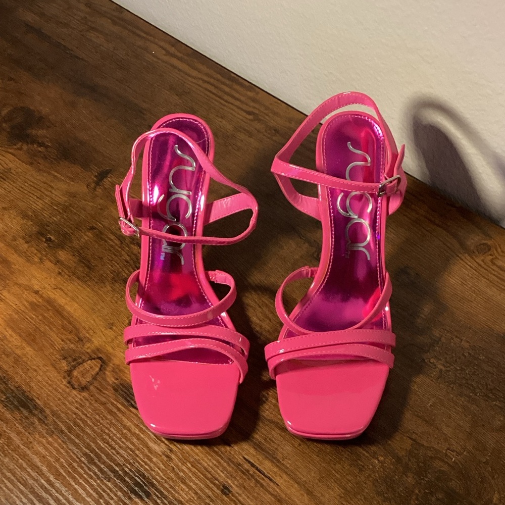 Sugar Women's Hot Pink Strappy Heels